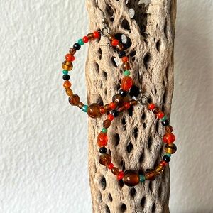 Pair of beaded earrings